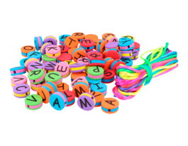 Innspiro Perles Alphabet en Mousse EVA Multicolore 15x8mm avec Cordon