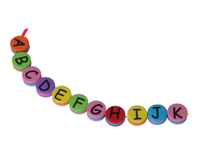 Innspiro Perles Alphabet en Mousse EVA Multicolore 15x8mm avec Cordon