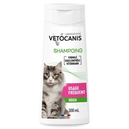 VETOCANIS - Shampoing pour chat 300 ml - Sans parabène, à la glycérine végétale - Poil doux et brillant