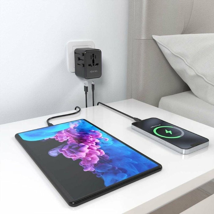 Chargeur mural Aisens ASPS-2A2C08-BK 25 W Noir