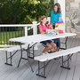 Color Baby Lifetime Table rectangulaire pliante de 185 x 76 x 74 cm, portative en mallette, en plastique et acier