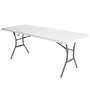 Color Baby Lifetime Table rectangulaire pliante de 185 x 76 x 74 cm, portative en mallette, en plastique et acier