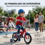 Huffy Bicicleta Spiderman 12" - Vélo pour enfant 3 à 5 ans (3/5 años) - Langue du produit : espagnol