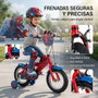 Huffy Bicicleta Spiderman 12" - Vélo pour enfant 3 à 5 ans (3/5 años) - Langue du produit : espagnol