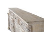 GINER Y COLOMER Buffet en bois de manguier avec 4 tiroirs et 4 portes, finition blanc vieilli - L.225 x H.100 cm