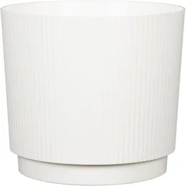 Garden Id - Cache-pot rond Lino - Ø 25 cm, 7 L, H 22 cm - Blanc