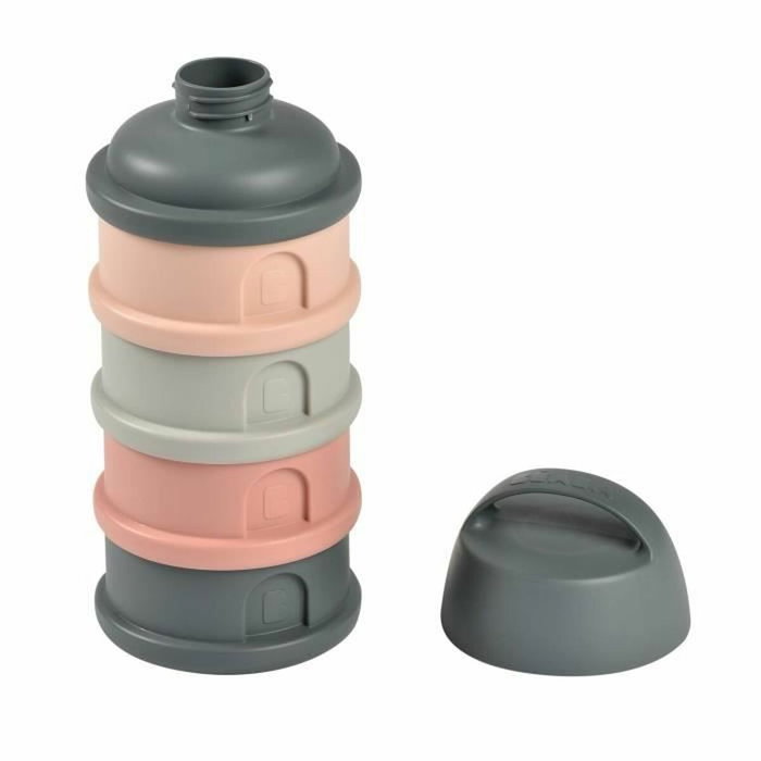 BEABA Boîte doseuse 4 compartiments mineral grey/pink BEABA Boîte doseuse 4 compartiments mineral grey/pink