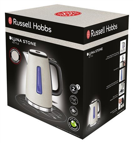 Russell Hobbs 26960-70 Hervidor électrique Luna Stone 1,7 L avec fonction ébullition rapide et bec verseur précis
