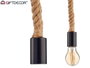Giftdecor Suspension Corde Naturelle Marron 9,5x103x9,5 cm avec Douille E27 (Set de 12)
