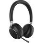 Yealink BH76 Casque audio sans fil pour appels et musique, réduction de bruit ANC, micro à boom rétractable, USB-A, Bluetooth, station de charge, Noir - Prise UK