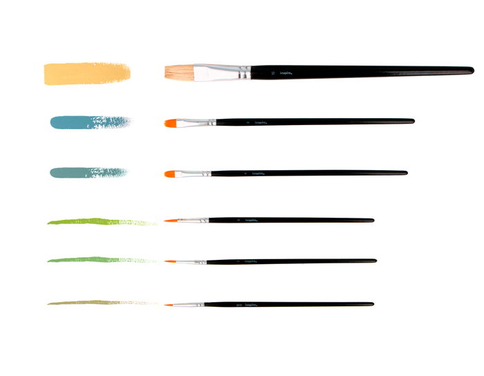 Innspiro Set de 6 pinceaux variés en poils synthétiques et soies Innspiro Set de 6 pinceaux variés en poils synthétiques et soies
