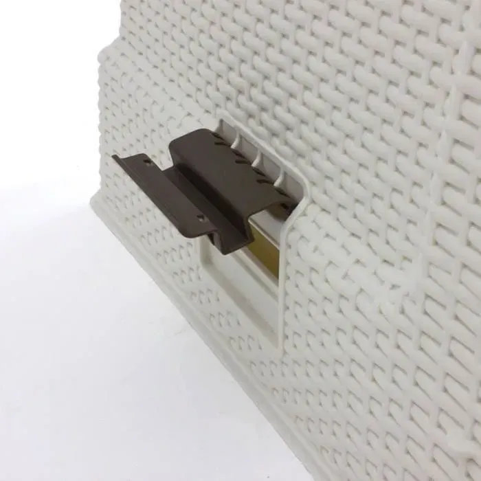 Curver Bac à litière pour chat avec tiroir, en rotin plastique résistant, 51x38.5x39.5 cm, Blanc