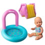 Nenuco - Poupée Fiesta en la Piscina Nfnb5000 avec Piscine et Toboggan - Jouet de Bain pour Enfant - Version Multilingue (Français, Espagnol, Anglais, Italien, Portugais)