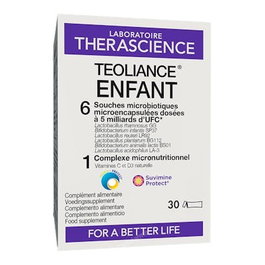 THERASCIENCE Teoliance Enfant Probiotiques 30 Sticks Complément Alimentaire Flore Intestinale