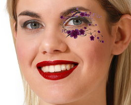 Atosa Tatouage pour les yeux avec fleurs lilas et détails violets