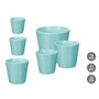 IBERGARDEN Set de 3 maceteros coniques turquoise mat