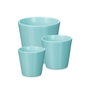 IBERGARDEN Set de 3 maceteros coniques turquoise mat