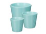 Ibergarden Set de 3 pots coniques 14x14x14 cm, 16,5x16,5x15,2 cm, 22,5x22,5x21 cm turquoise mat