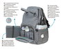KioKids Sac à Dos Maternité Gris - Grande Capacité, Organisation Multiple, Changer Inclus, Port Bébé, Poches Thermos