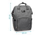 KioKids Sac à Dos Maternité Gris - Grande Capacité, Organisation Multiple, Changer Inclus, Port Bébé, Poches Thermos