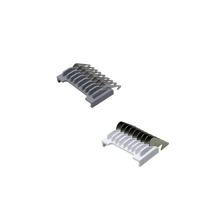 Moser - Jeu de 2 peines métalliques en acier inoxydable (1,5 mm et 4,5 mm) pour dégradés - Compatibles avec tondeuses série 1170, 1230, 1400, 1853, 1870, 1884, etc. Moser - Jeu de 2 peines métalliques en acier inoxydable (1,5 mm et 4,5 mm) pour dégradés - Compatibles avec tondeuses série 1170, 1230, 1400, 1853, 1870, 1884, etc.