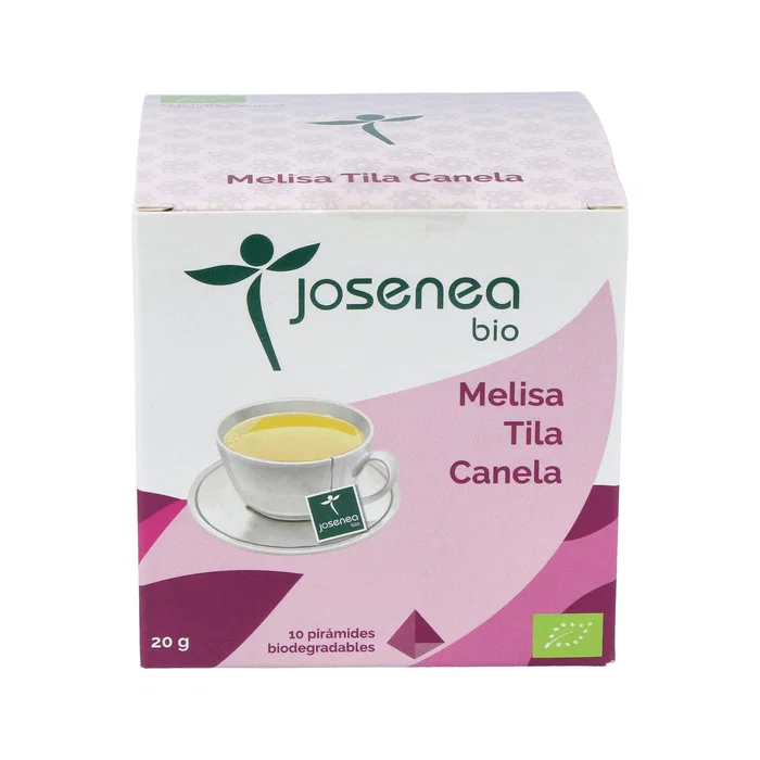 JOSENEA Melisa-Tila-Canela 10 Pyramides Enveloppées Bio Infusion Relaxante - 10 pièces JOSENEA Melisa-Tila-Canela 10 Pyramides Enveloppées Bio Infusion Relaxante - 10 pièces