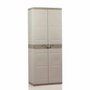 Plastiken Armoire de rangement TITANIUM 2 portes Beige et Taupe