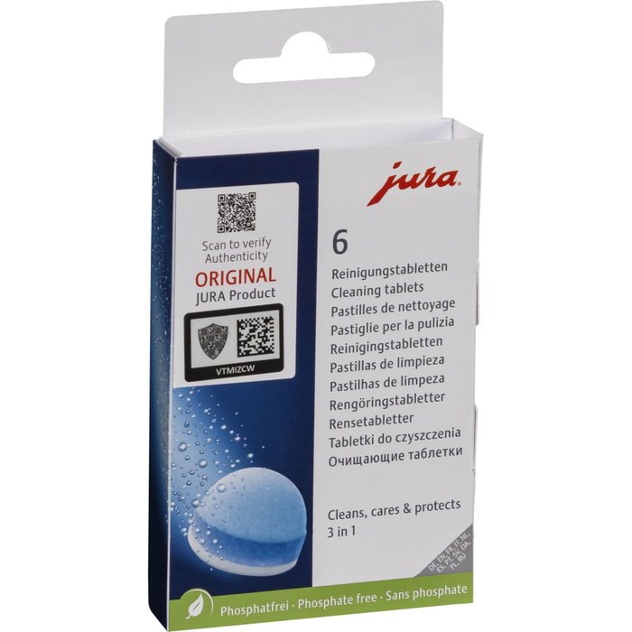 Jura Pastilles de nettoyage 3 Phases pour machine à café automatique - Lot de 6