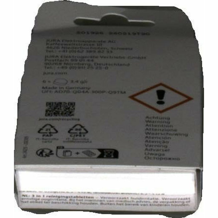 Jura Pastilles de nettoyage 3 Phases pour machine à café automatique - Lot de 6