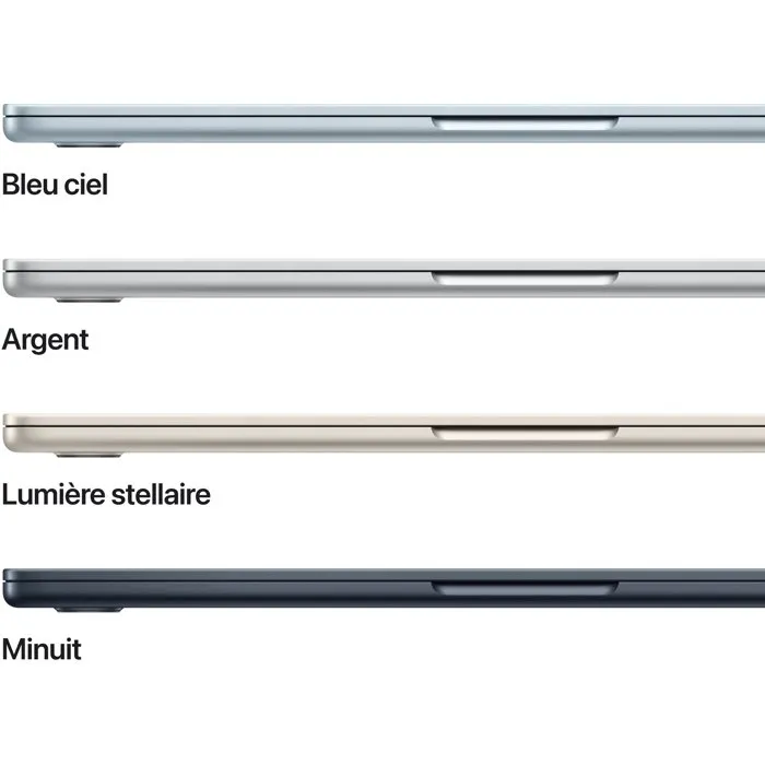 Apple MacBook Air 13,6" (2026) M5 - RAM 16 Go - SSD 512 Go - CPU 10 coeurs - GPU 8 coeurs - Minuit
