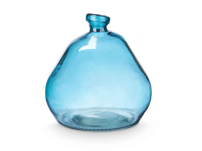 Giftdecor Bouteille Basse Irrégulière Turquoise 17 x 18 x 17 cm Verre (Set de 6)