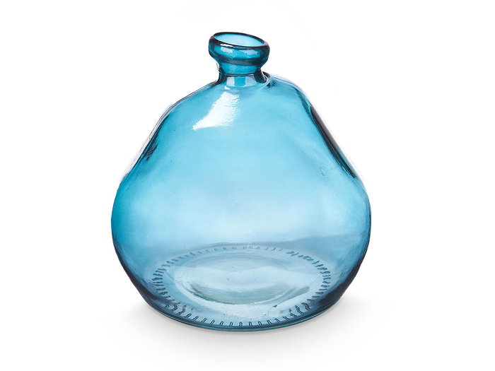 Giftdecor Bouteille Basse Irrégulière Turquoise 17 x 18 x 17 cm Verre (Set de 6)