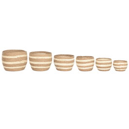 Boîte Décorative Home ESPRIT Crème Naturel Fibre naturelle