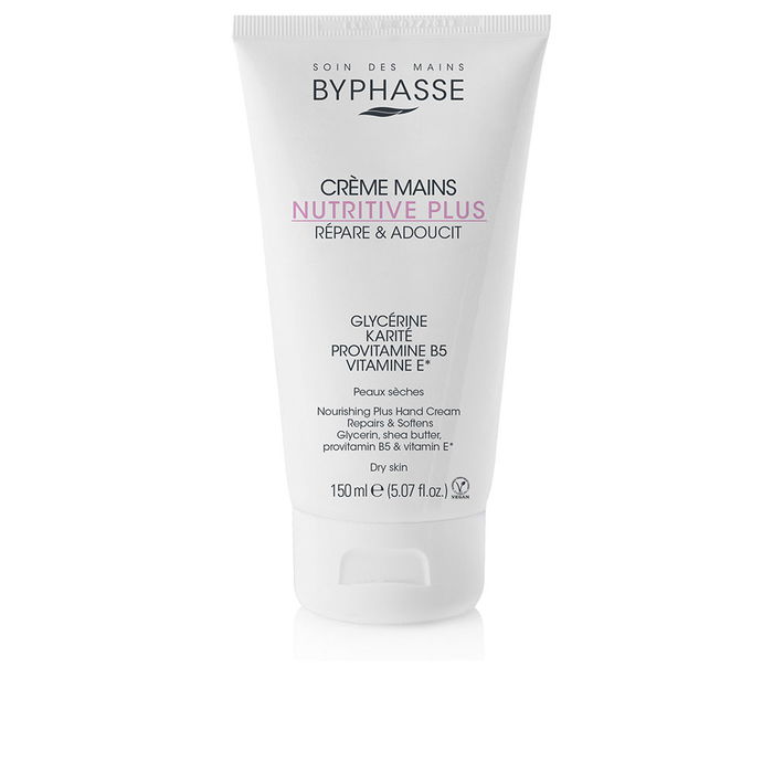 Byphasse Crème Mains Nourrissante 150 ml au Beurre de Karité et Provitamine B5 Byphasse Crème Mains Nourrissante 150 ml au Beurre de Karité et Provitamine B5
