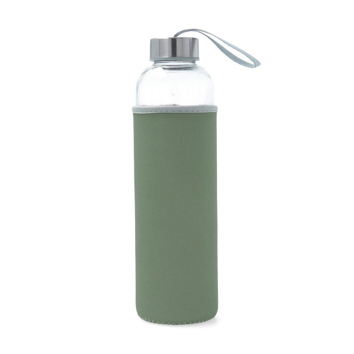 Quid Quidate Bouteille en Verre avec Housse Néoprène, 0.6 L, Beige, Transportable, Bouchon Antifuite Quid Quidate Bouteille en Verre avec Housse Néoprène, 0.6 L, Beige, Transportable, Bouchon Antifuite