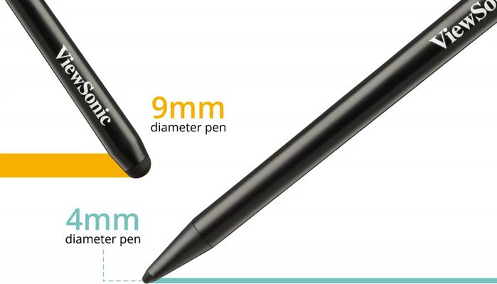 ViewSonic VB-PEN-009 Lot de 2 stylets passifs avec double embout 4mm et 9mm pour ViewBoard + 3 embouts de rechange