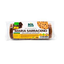 SOLNATURAL Galletas Marías au sarrasin et pépites de chocolat Bio