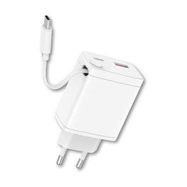 Qcharx Juno Chargeur USB-C et USB-A 20W Double Sortie avec câble Type C