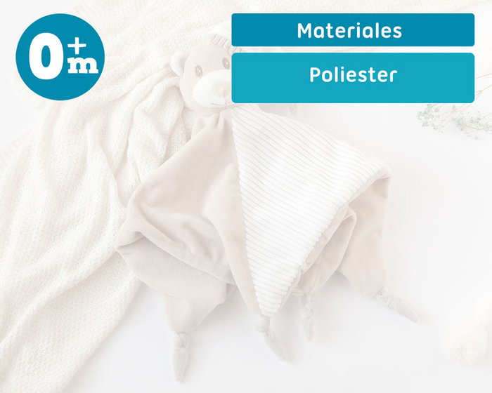 KioKids Doudou Osito avec Bonnet Beige - Peluche de Confort pour Bébé 0+ Mois - Collection Dolci Amici