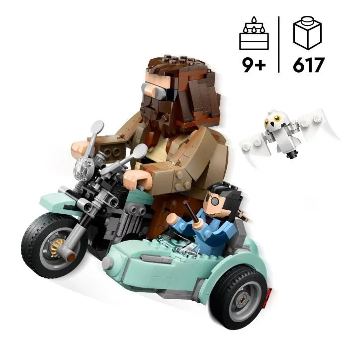 LEGO 76443 Harry Potter La balade en moto de Hagrid et Harry - Jeu de construction 617 pièces avec figurines 9 ans