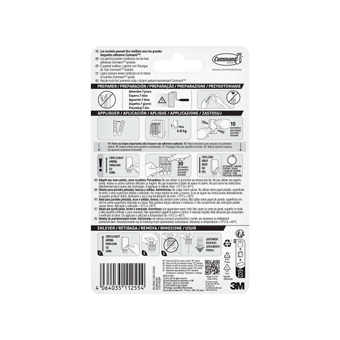 Crochet pour suspendre 3M 6,8 kg Blanc Plastique (1 Unité) Crochet pour suspendre 3M 6,8 kg Blanc Plastique (1 Unité)