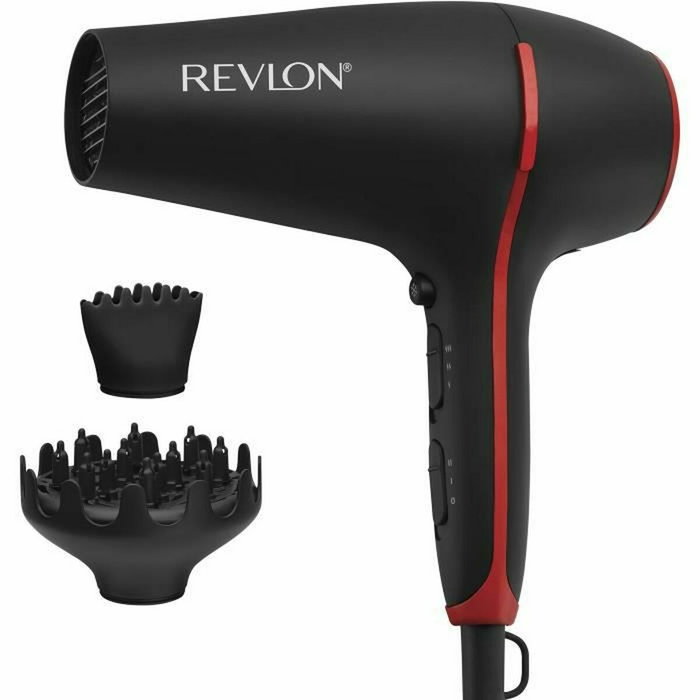 Revlon RVDR5317E Sèche-cheveux 2000W Smoothstay avec diffuseur volumateur et ioniseur d'air, 3 réglages chaleur/2 vitesses, traitement à l'huile de coco