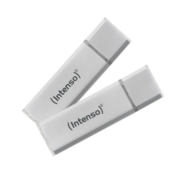 Intenso 3531490 Lot de 2 Clés USB 3.2 Ultra Line 64 Go Aluminium Argent
