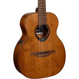 LAG Guitare Acoustique Travel NYLON A/E Blue Wave 1 - Marron