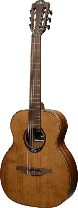 LAG Guitare Acoustique Folk Nylon Electroacoustique Travel Blue Wave 1 - Marron LAG Guitare Acoustique Folk Nylon Electroacoustique Travel Blue Wave 1 - Marron