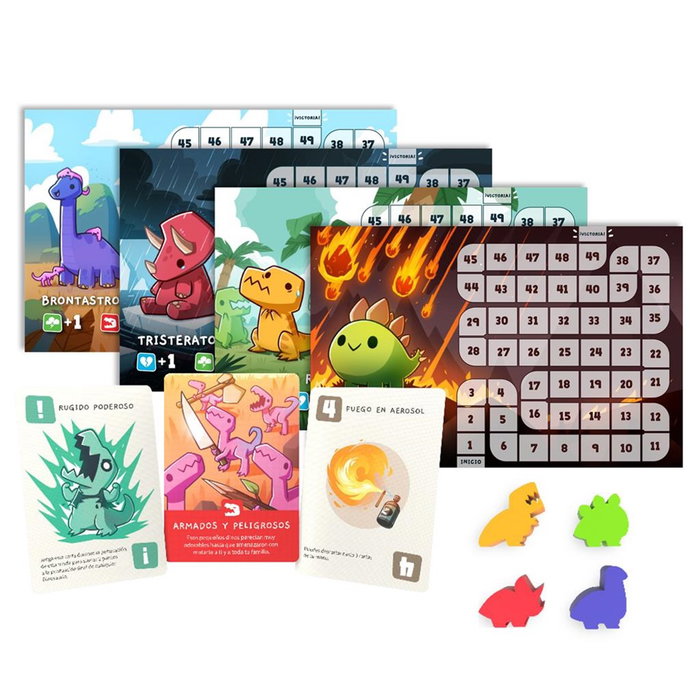 Asmodee Jeu de Cartes Happy Little Dinosaurs Pegi, Version Espagnole, 2-4 Joueurs, Dès 8 Ans