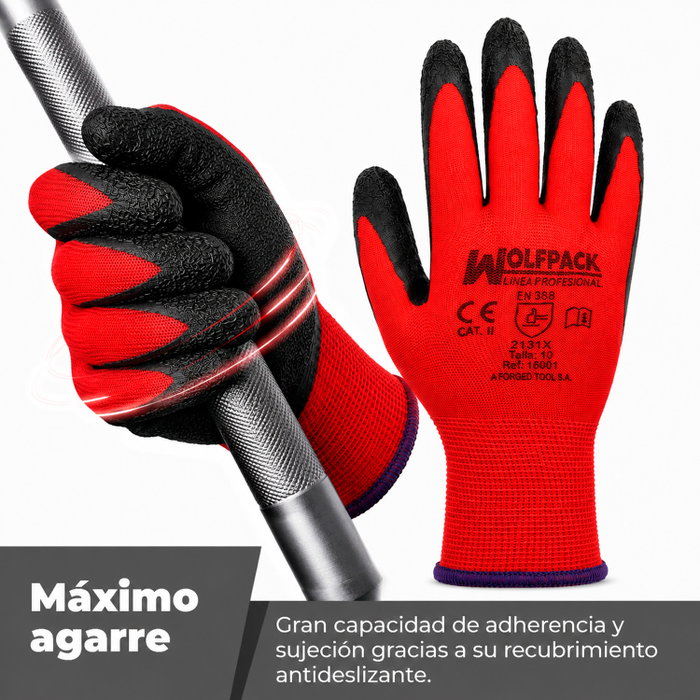 WOLFPACK LINEA PROFESIONAL Gants Gripflex Latex/Nylon avec crochet Taille 7 pouces WOLFPACK LINEA PROFESIONAL Gants Gripflex Latex/Nylon avec crochet Taille 7 pouces
