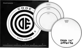 CODE Tom Pack Fusion Dna Transparent (10,12,14" + Dna 14") - Parche Timbal