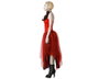 Déguisement Arlequin Femme Adulte - Robe Rouge Effet Dramatique avec Volants - Taille XS-S - Polyester - Année 2023