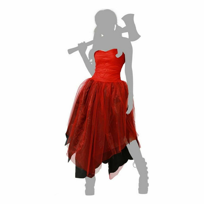 BigBuy Carnival Déguisement Arlequin Sanglant Rouge Femme XS/S
